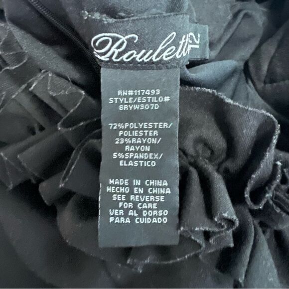 Roulett Sleeveless Black Ruffle Dress Size 12 - Picture 6 of 7